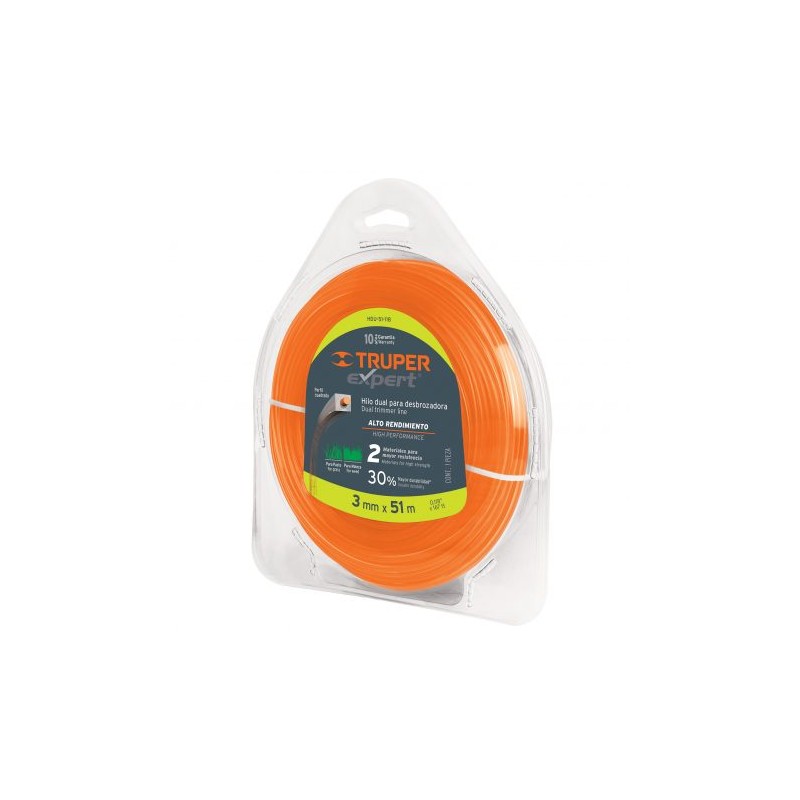 Hilo para desbrozadora dual, en blister, 51 m, 0.118? Cod. 15967