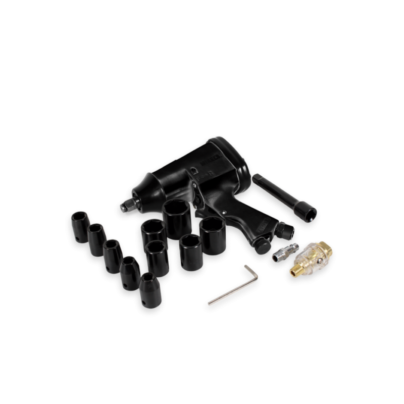 PIN-734H Pistola de impacto neumática (1/2”, 529 lb/ft) con kit de 10 dados