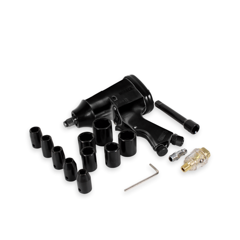 PINK-1/2 Pistola de impacto neumática con kit de 10 dados (1/2”, 320 lb/ft)